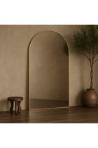 Arched Full-Length Floor Mirror Large Golden Frame Dressing Mirror for Bedroom & Living Room (200X100cm)