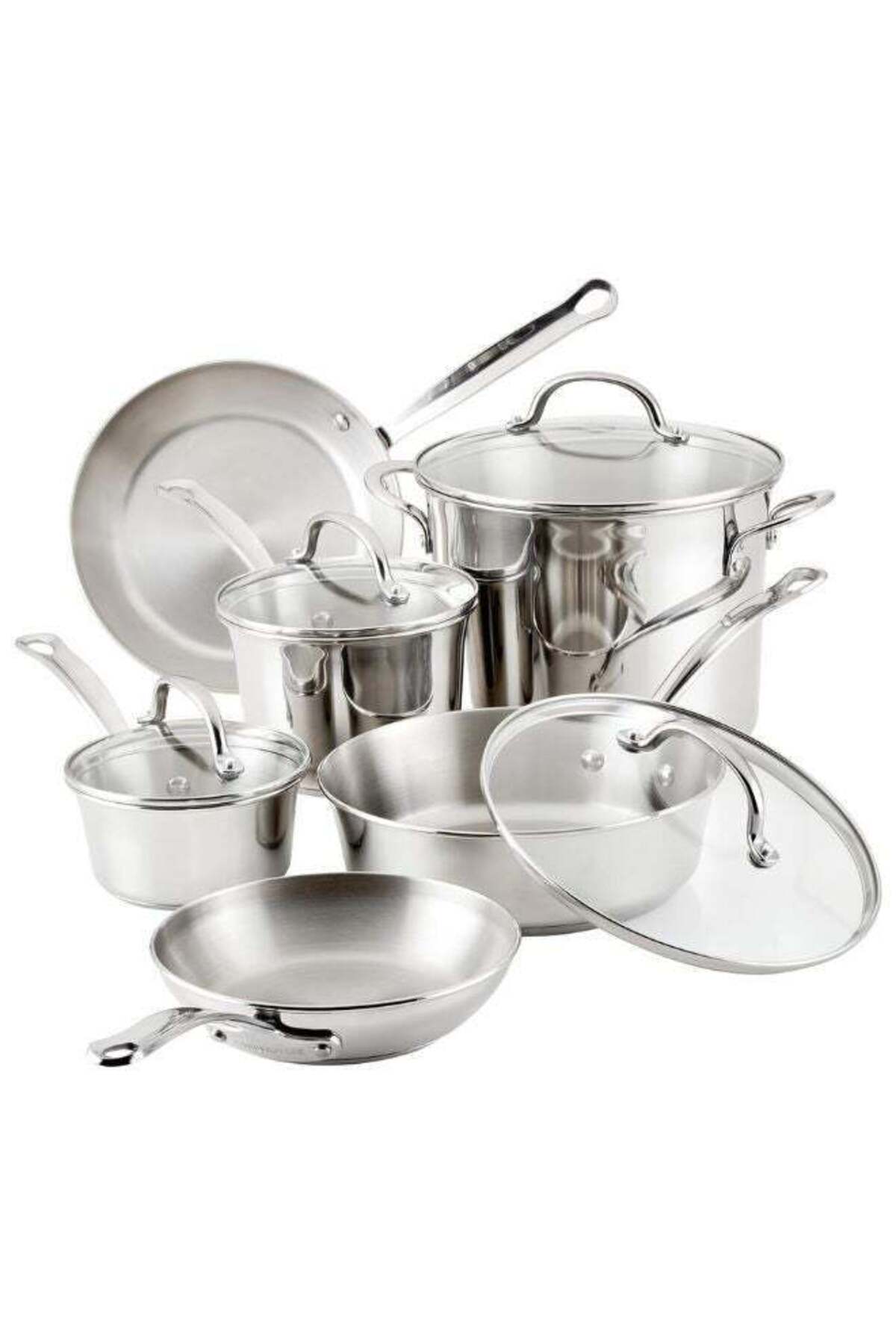 Faberware Millennium 10 Piece Stainless Steel Cookware Set | Cookware Pots and Pans Set with Lids | Induction Compatible