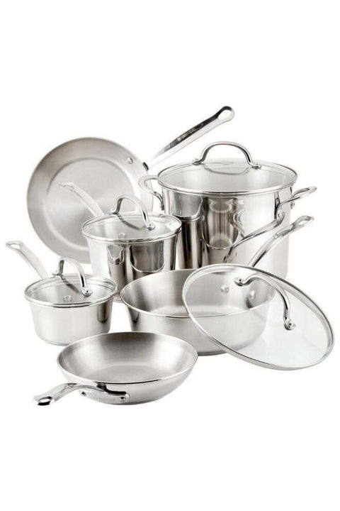Faberware Millennium 10 Piece Stainless Steel Cookware Set | Cookware Pots and Pans Set with Lids | Induction Compatible