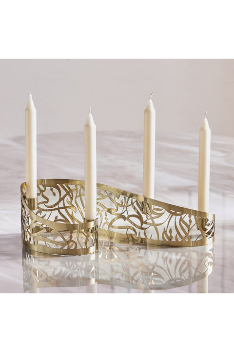 Diaa Allam-Ehsan Stainless Steel Taper Candleholder - 10 cm