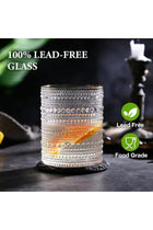 Vintage Hobnail Drinking Glasses Set of 8 – 12oz Highball & 10oz Cocktail Glasses, Textured Glass