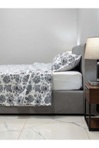 King size Cotton Blend Flat Bedsheet Set 144 Thread Count Floral Printed Design 220x240 cm