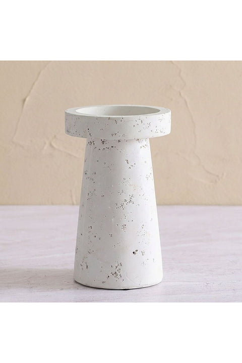 Mirabella Polyresin Candle Holder 12.7X12.7X20.3 cm -White