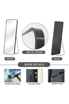 Arch Full Length Mirror, Full Body Standing Mirror, Dressing Mirror, Aluminum Alloy Long Mirrors for Bedroom, Living Room, Beauty Shop (160 * 50cm) (Black1)