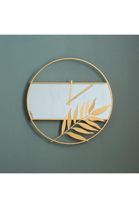 New In Clock In A Mirror Wall Clock 60X60X4Cm Gold