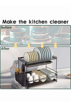 2 Tiers Large Kitchen Dish Rack with Removable Cutting Board Holder Utensil Holder and Cup Holder