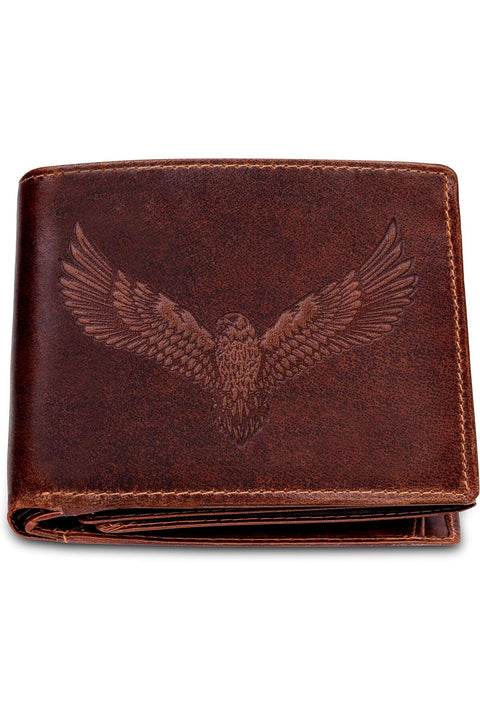 Zeus RFID Blocking Leather Wallet for Men, Caramel Brown, Casual