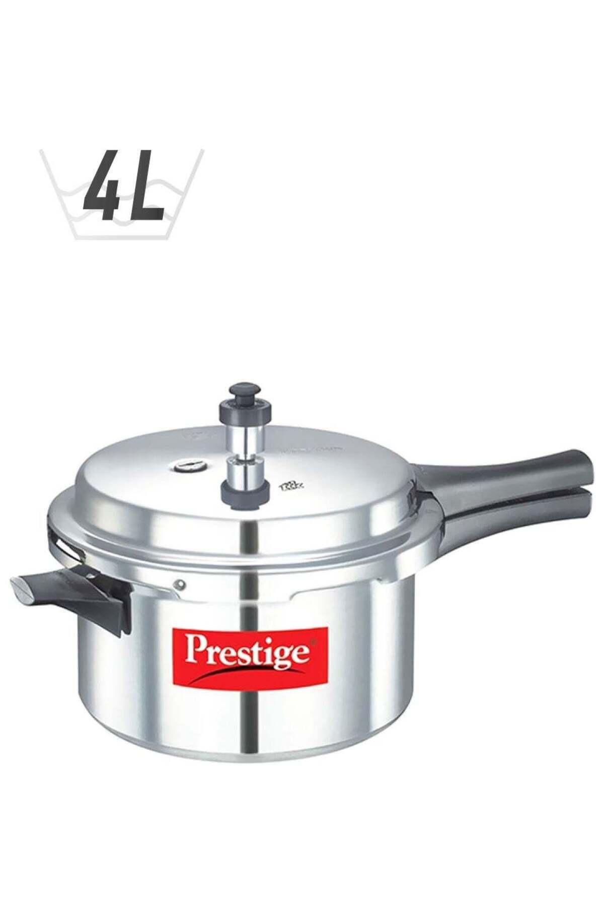 Popular Aluminium Pressure Cooker with Precision Weight Valve Silver/Black 4Liters