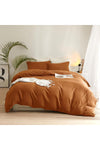Terracotta Duvet Cover Queen Size Burnt Orange Duvet Cover Soft 3 Pieces Microfiber Bedding Set Rust Color