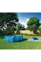 2.2m x 1.5m x 0.6m Rectangular Metal Frame Above Ground Swimming Pool – Durable Steel Construction for Backyard Family Fun
