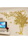 Acrylic 3D Couple Tree Wall Stickers | Decorative Wall Art for Living Room, Bedroom & TV Background | Removable Wall Decor | Yellow