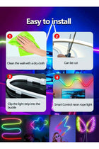 CozyNest Silicone Flexible RGB Neon Light Strip, Bluetooth Sound-Controlled Running Water Ambient Light, 5m