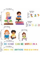 Kids Equality Classroom Wall Stickers - Inspirational Positive Quotes Book Wall Decals - Baby Kids Room Daycare Playroom School Library Reading Wall Decor