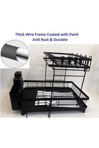 Dish Drying Rack for Kitchen Counter, 2 Tier Dish Rack, Stainless Steel Kitchen Dish Drying stand,Detachable Capacity Dish Drainer Organizer with Drain Board, Utensils Holder