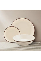 30 Pcs Melamine Dinner Set Beige – Includes 4 Dinner Plates, 4 Side Plates, 4 Soup Bowls, 4 Bowls, 2 Serving Bowls, 6 Sauce Dishes, 2 Serving Spoons & 4 Soup Spoons – Classic Collection