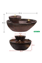 Double-Tiered Zen Tabletop Fountain, Polyresin & Fiberglass Waterfall Fountain, Electric Water Fountain with LED Light, Freestanding Fountains for Indoor/Outdoor Relaxation, Event & Home Decor