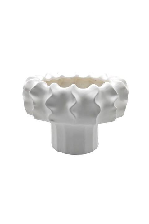 New In Mirabella Ceramic Vase 22.5X22.5X15.7 cm -White
