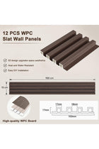 Wood Wall Slat Panel, 3D Fluted Wall Paneling for Interior 100x15x1.7cm, WPC Decorative Wall Stickers Noise Reduction, Wood Grain Textured Slats Wallpaper with Buckles for Ceiling Decor