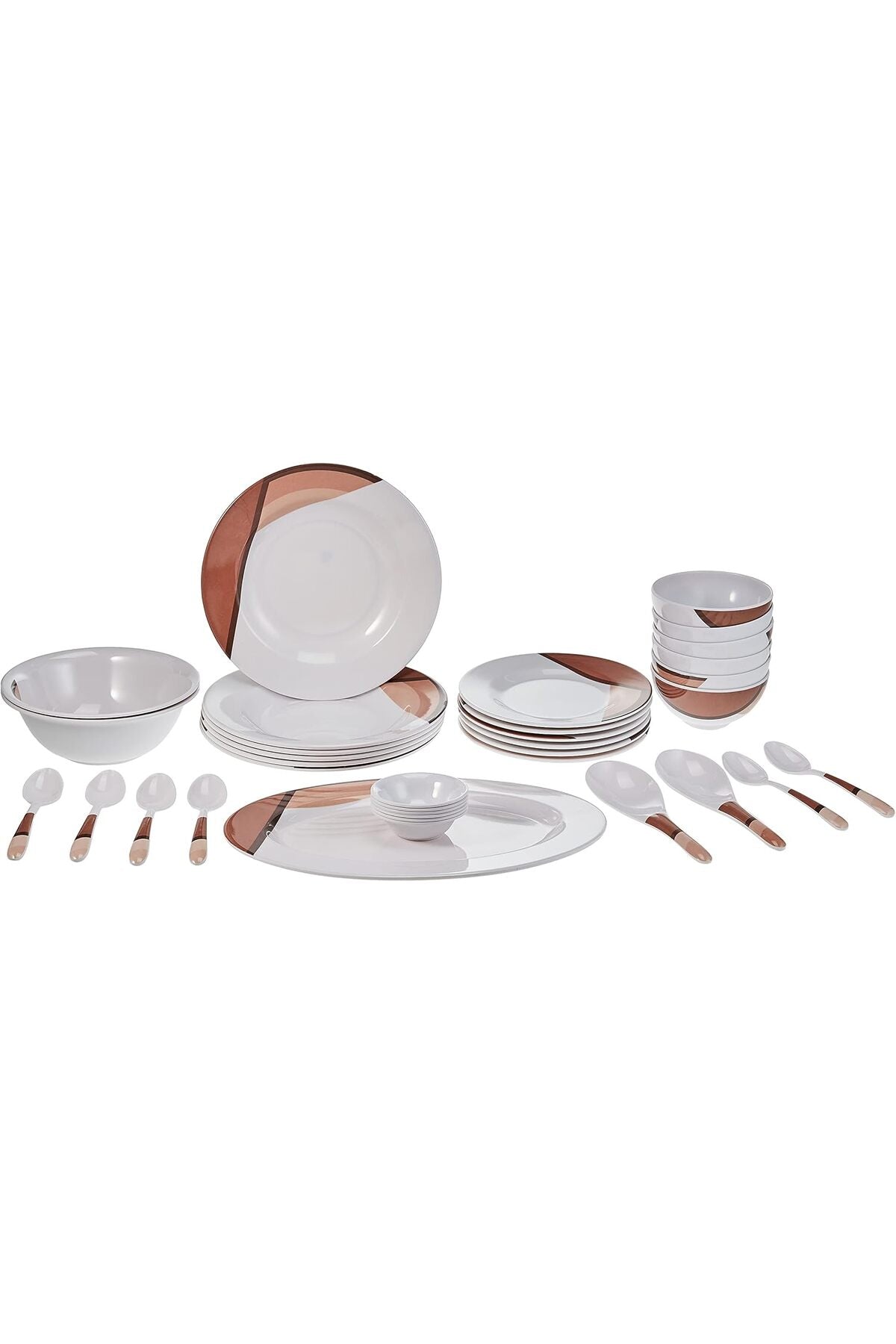 35 Pieces Dinner Set, RF6972, White, Melamine