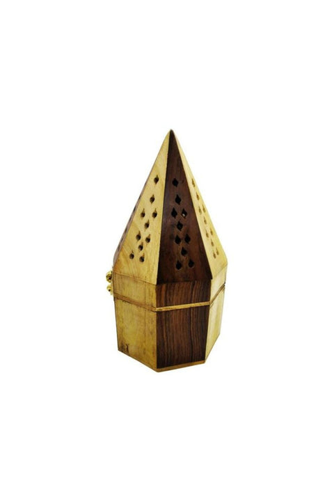 Marketplace New In Wooden Classic Pyramid Style Burner Yellow/Brown 18x10.5centimeter