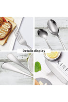 24 Piece Silverware Flatware Set With Stand, Stainless Steel Utensils (Silver, Set B)