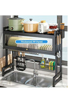 Over Sink Dish Drying Rack - Space Saving Kitchen Sink Rack with Shelf and Drainer Perfect for Over the Sink and Over the Counter with Cover