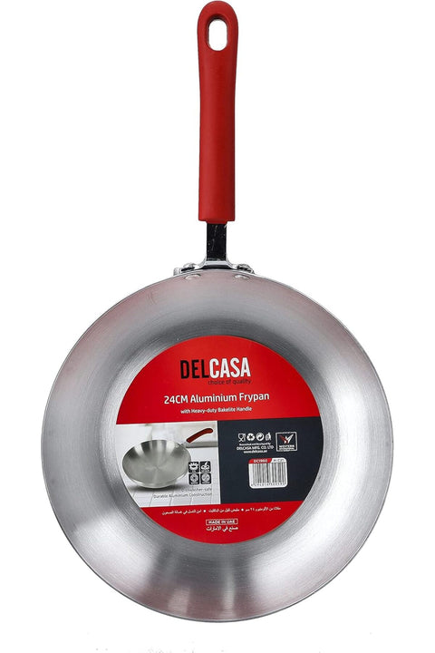 Dc1960 24 Cm Aluminium Frying Pan - Portable Ergonomic Handle | Fry Skillet For Gas, Electric