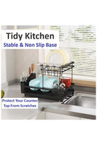 Dish Drying Rack for Kitchen Counter, 2 Tier Dish Rack, Stainless Steel Kitchen Dish Drying stand,Detachable Capacity Dish Drainer Organizer with Drain Board, Utensils Holder