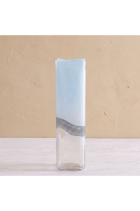 Mirabella Glass Vase 25X9.5X17.5 cm -Blue