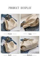 Women's Shoulder Tote Bag Canvas Handbag Large Capacity Bucket Bag Fashionable Travel Messenger