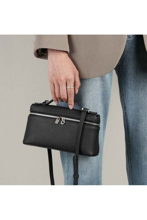 Fashionable Simple Women's Handbag Solid Black Color Crossbody Bag Leather Commuter Shoulder Bags East West Bags For Ladies