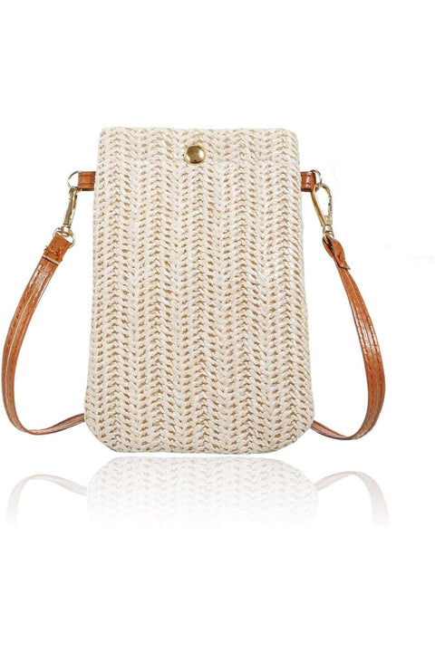 Straw Shoulder Bag, Small Crossbody Cell Phone Purse for Women,