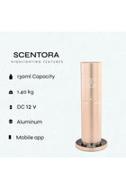 - SCENTORA - Portable Essential Oil Diffuser - Compact, Stylish, Adjustable Fragrance Levels, App-Controlled, Touch Screen, Whisper-Quiet Operation (Gold)