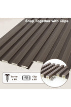 Wood Wall Slat Panel, 3D Fluted Wall Paneling for Interior 100x15x1.7cm, WPC Decorative Wall Stickers Noise Reduction, Wood Grain Textured Slats Wallpaper with Buckles for Ceiling Decor