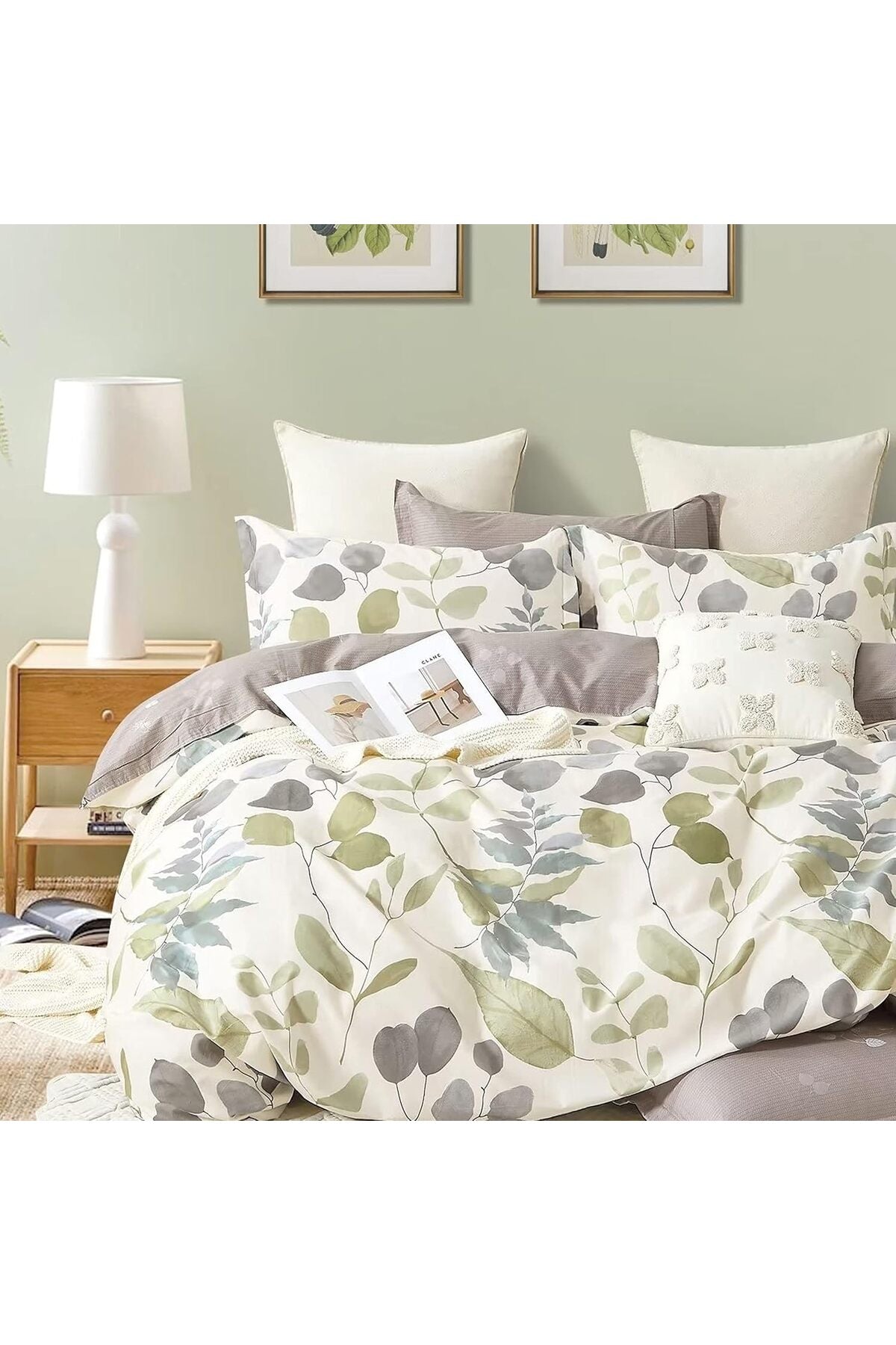 Essina Duvet Cover Set – 3 Pcs Double Duvet Set – Quilt Cover and Pillow Sham – Cotton 620 Thread Count
