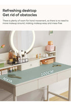 Simple Style Dresser Vanity Table with LED Mirrors & Drawers Space-saving Makeup Table for Bedroom Dressing Table With Drawers Vanity Table Beautiful 100*40*125.5CM (Dressing Stool Not Include