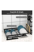 2-Tier Foldable Dish Drying Rack Black 14X 10 X 15inch