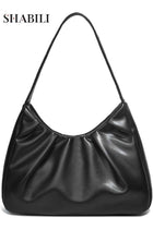 Women PU Dumpling Multi-Pocket Shoulder Bag Satchel, Ladies Large-Capacity Hobo Tote Bags Clutch Bag Elegant Underarm Design for Teen Youth Daily Casual Party Travel, Chic Magnetic Closure (Bl
