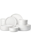 18 Pieces Porcelain Dinnerware Set, Chip Resistant Ceramic Dish Set, Service for 6, White, Series LUNA