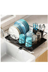 Dish Rack Dish Drying Stand Dish Drainer Plate Rack Dish rake Kitchen Organizer Dish Drying Rack Countertop Large Antibacterial Kitchen Utensils Dish racks Dish Stand (Black)
