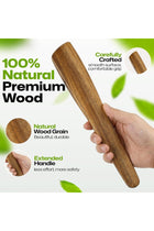 AIUHI 10 Inch Wooden Spatula for Cooking, Premium Teak Spatula Turner, Non-Stick Safe Wooden Egg Flipper, Premium Cooking Utensils for Kitchen