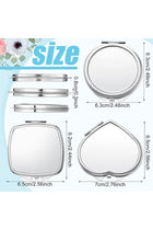 12 Pcs Sublimation Compact Mirrors Bulk Set – Small Double-Sided Folding Pocket Makeup Mirrors for Heat Transfer, Customizable Travel Gift for Women, Heart Round Square