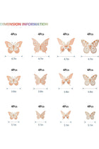 3D Butterfly Wall Decor, 48 Pcs 4 Styles 3 Sizes, Removable Metallic Wall Sticker Room Mural Decals for Kids Bedroom Nursery Classroom Party Decoration Wedding Decor DIY Gift (Rose Gold)