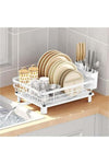 Dish Drying Rack, Stainless Steel Dish Rack for Kitchen Counter, Dish Drainer with Drainboard, Utensil Holder, Stainless Steel Kitchen Drying Rack for Dishes, Knives, Spoons, Forks