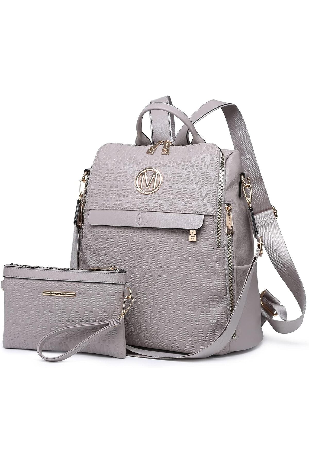 MKP Fashion Women Backpack Purse PU Leather Convertible Medium Travel Shoulder Bags Handbag Purse 2 Pack