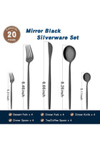 Black Silverware Set 20-Piece, Stainless Steel Flatware Set Service for 4, Unique Utensils