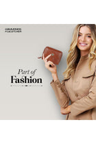 Genuine Leather Ladies Wallet | LW5003_VRN, Tan, Modern