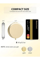 Compact Round Mirror, Set of 2 Double-Sided 1X/2X Magnifying Purse Pocket Makeup Mirrors(Gold and Silver)