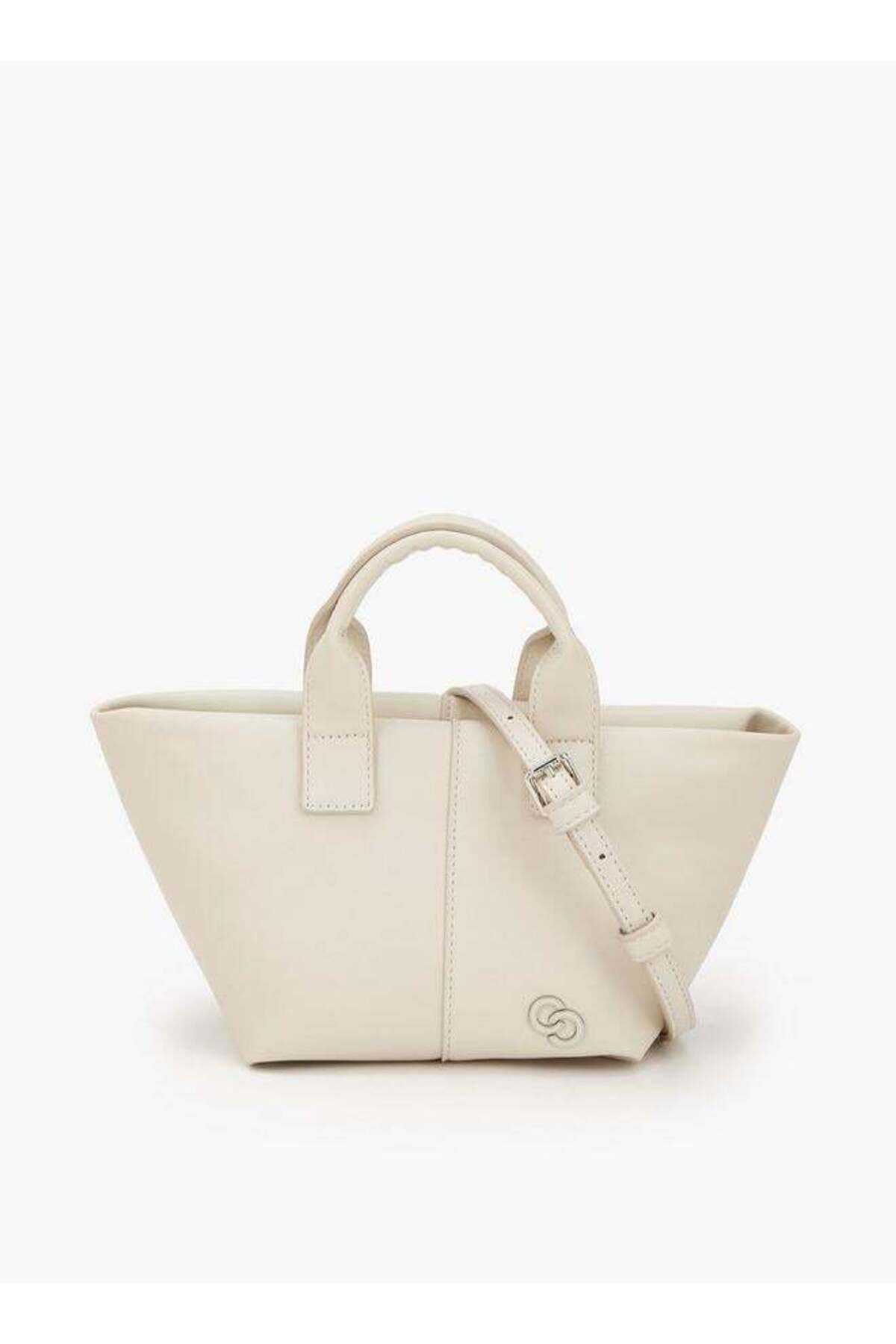 Solid Tote Bag With Detachable Strap