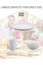 Plastic Plates and Bowls Set - 12 PCS Unbreakable Tableware Set - Reusable Plates Bowls 11 oz Cups